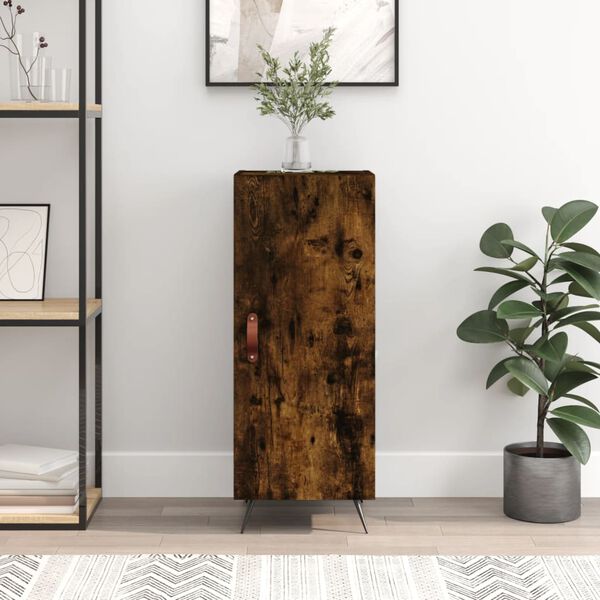 vidaXL Komoda dimljeni hrast 34,5x34x90 cm inženirski les