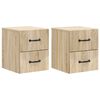 vidaXL Stenski nočni omarici 2 kos Sonoma hrast 34,5 x 33 x 40 cm