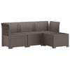 vidaXL 4-sedežna vrtna sofa z rattan videzom PP Svetlo siva