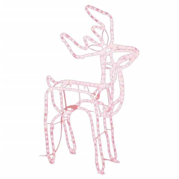 vidaXL Božična figura severni jelen toplo bel 76x42x87 cm