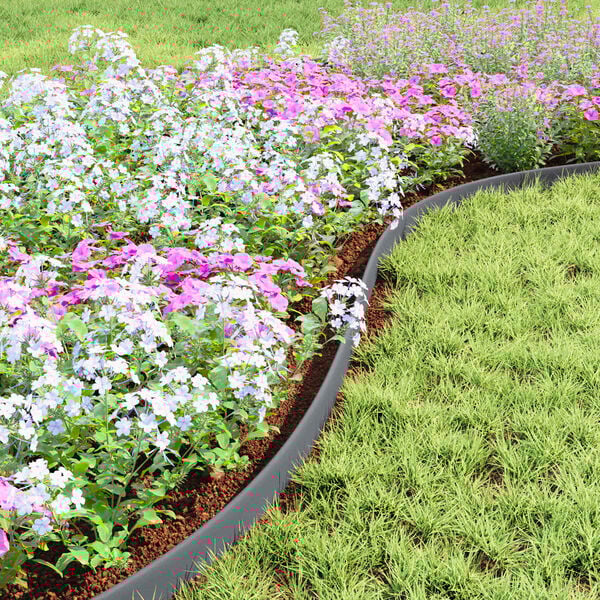 vidaXL Robniki za trato Siva 4000 x 4 x 5 cm Plastika