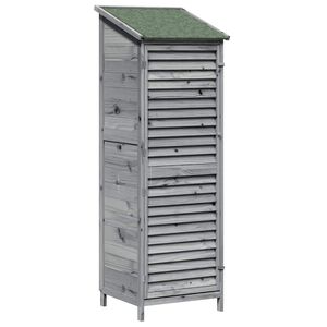 vidaXL Vrtno skladi&scaron;če s streho Siva 59 x 56 x 176 cm Trdna smreka