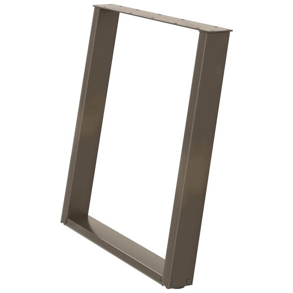 vidaXL Noge za jedilno mizo v obliki črke U, 2 kosa, naravno jeklo, 80 x (72-73) cm, jeklo