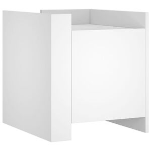 vidaXL Nočna omarica bela 45x50x50 cm inženirski les