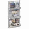 vidaXL Regal za revije Betonsko siva 51 x 11 x 102 cm Konstruiran les