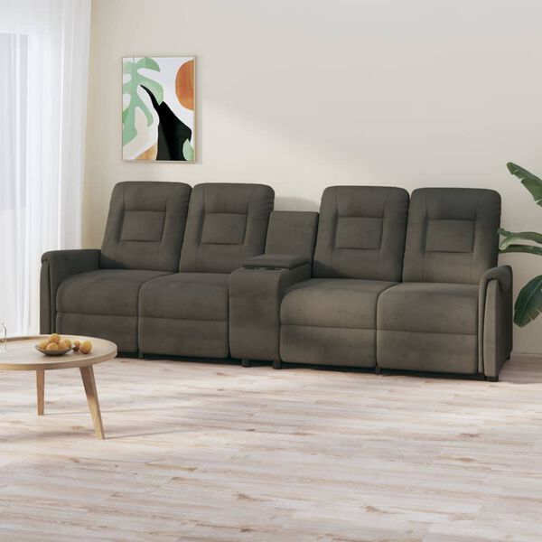 vidaXL Masažni štirised z držali za skodelico temno siv