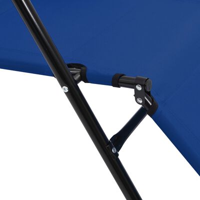 vidaXL Zložljiv ležalnik 2 kosa z naslonjali za noge jeklo modre barve