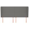 vidaXL Vzglavje z u&scaron;esi temno sivo 203x23x118/128 cm blago