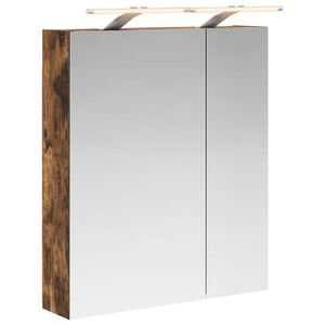 vidaXL Kopalni&scaron;ka ogledalna omara Dimljeni oreh 60 x 14,5 x 70 cm