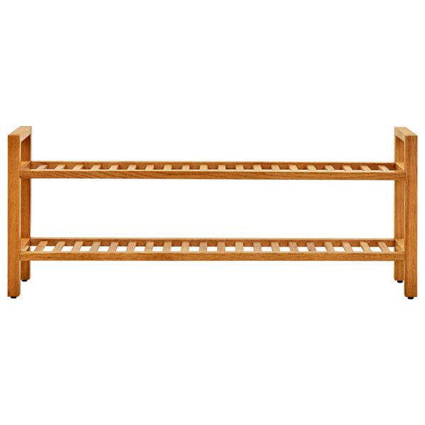vidaXL Stojalo za čevlje z 2 policama 100x27x40 cm trdna hrastovina