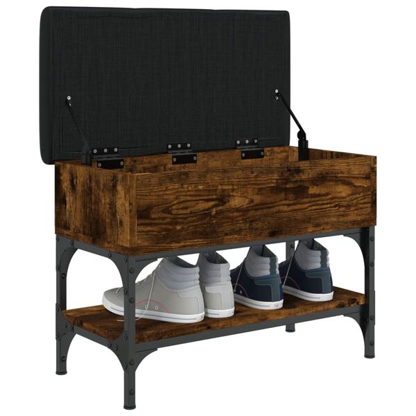 vidaXL Klop za čevlje dimljen hrast 62x32x45 cm inženirski les