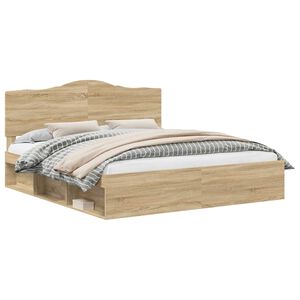 vidaXL Konstrukcija postelje Sonoma 200 x 200 cm Masivno borovo les