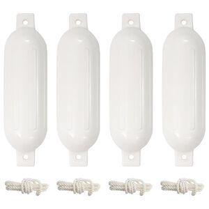 vidaXL Odbijač za čoln 4 kosi bela &Oslash; 14x50 cm PVC