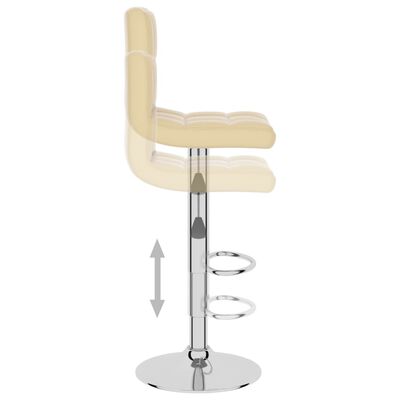 vidaXL Barski stolček krem umetno usnje