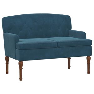 vidaXL Dvojnica s gumbi Modra 111 x 65 x 79 cm Žamet
