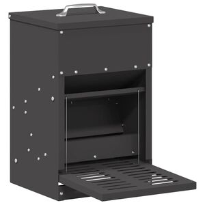 vidaXL Hranilka za pi&scaron;ke s pedali Črna 25 x 42 x 40 cm