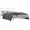 vidaXL Kovinski posteljni okvir z vzglavjem bel 120x200 cm