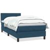 vidaXL Box spring postelja z vzmetnico temno modra 80x220 cm žamet