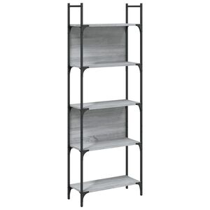 vidaXL Knjižna polica siva sonoma 155,5x24x166,5 cm inženirski les