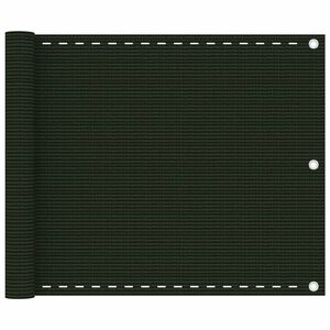 vidaXL Balkonsko platno temno zeleno 75x500 cm HDPE