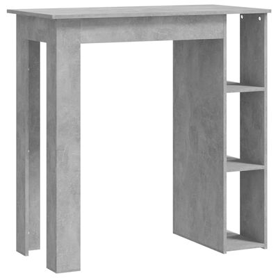 vidaXL Barska miza s polico betonsko siva 102x50x103,5 cm iverna pl.