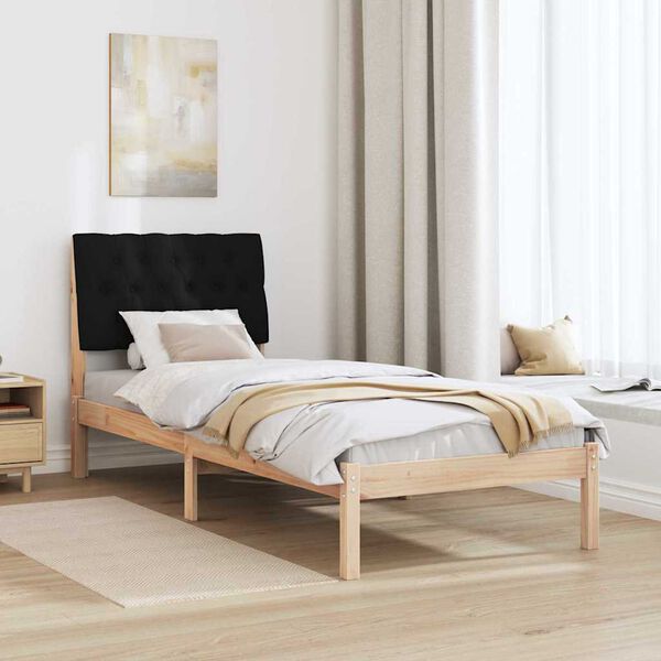 vidaXL Posteljni okvir z oblazinjenim vzglavjem Rjava 80 x 200 cm