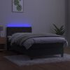 vidaXL Box spring postelja z vzmetnico LED temno siva 80x200 cm žamet