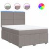vidaXL Box spring postelja z vzmetnico taupe 160x200 cm blago