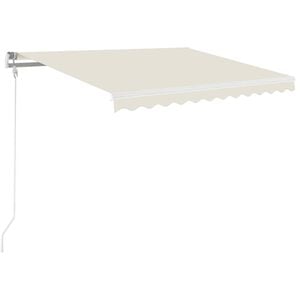 vidaXL Ročno zložljiva tenda z LED lučmi 350x250 cm krem