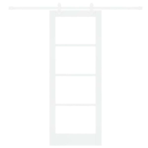 vidaXL Drsna vrata Bela 78 x 202 cm Trden borov les in steklo