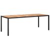 vidaXL Vrtna miza Črna 250 x 100 x 75 cm poli ratan