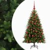 vidaXL Umjetno božično drevo z okrasnimi kroglami 120 cm 150 LED