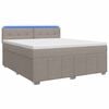 vidaXL Postelja boxspring z vzmetnico Taupe 140 x 190 cm Blago