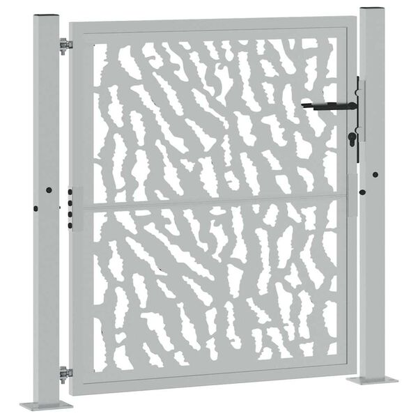 vidaXL Vrtna vrata 100x100 cm odporna jeklena konstrukcija s sledi