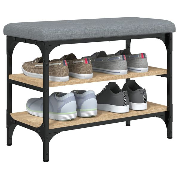 vidaXL Klop za čevlje sonoma hrast 62x32x47 cm inženirski les