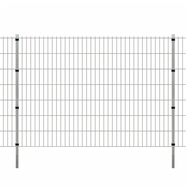 vidaXL Ograjni stebrički 10 kosov srebrni 200 cm pocinkano jeklo
