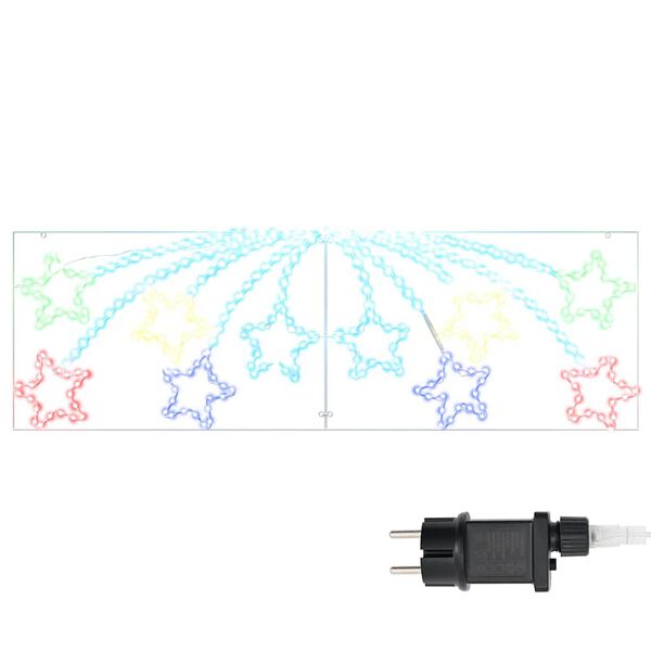 vidaXL Božična zvezda med 432 LED večbarvno 180 x 57 cm PVC