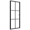 vidaXL Notranja vrata ESG steklo in aluminij 83x201,5 cm črna