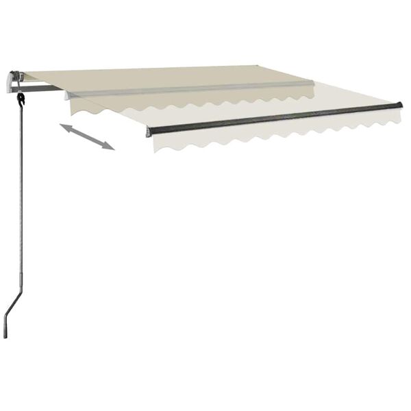 vidaXL Prostostoječa ročno zložljiva tenda 350x250 cm krem