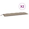 vidaXL Blazina za vrtno klop 2 kosa taupe 150x50x7cm oxford tkanina