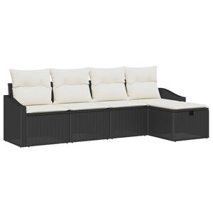 vidaXL Kavčna garnitura z blazino 6 pcs poli ratan