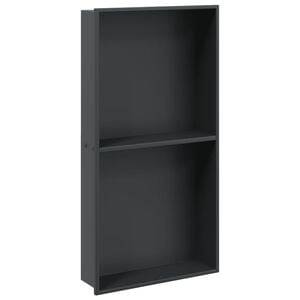 vidaXL Ni&scaron;a za tu&scaron; kabino mat črna 32x62x9 cm nerjaveče jeklo