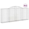 vidaXL Obokana gabionska ko&scaron;ara 11 kos 300x30x120/140cm cinkano železo