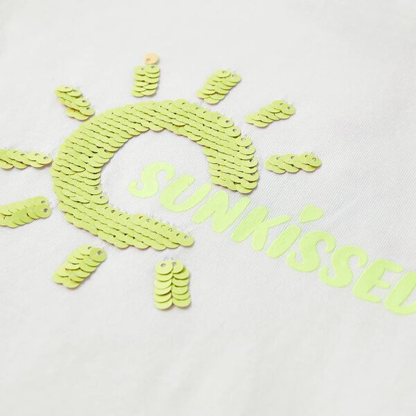 Otroška majica s kratkimi rokavi bež 140