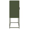 vidaXL Highboard Olive Green 68x39x107 cm Jeklo