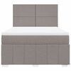 vidaXL Box spring postelja z vzmetnico taupe 140x200 cm blago