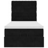 vidaXL Otomanski posteljni okvir z vzmetnicami črn 90x190cm žamet