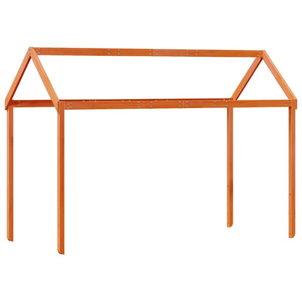 vidaXL Streha za otro&scaron;ko posteljo rjava 207x95,5x159 cm borovina