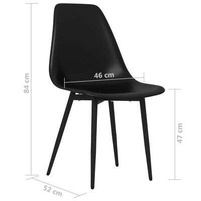 vidaXL Jedilni stol 2 kosa črne barve PP
