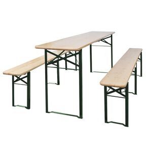 vidaXL Zložljiva pivska miza z 2 klopema 220 cm les jelke